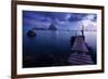 Evening Shot in Cala D'Hort with View to Isla De Es Vedra, Ibiza, Spain-Steve Simon-Framed Photographic Print