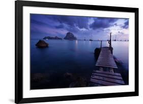 Evening Shot in Cala D'Hort with View to Isla De Es Vedra, Ibiza, Spain-Steve Simon-Framed Photographic Print