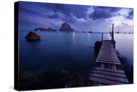 Evening Shot in Cala D'Hort with View to Isla De Es Vedra, Ibiza, Spain-Steve Simon-Stretched Canvas