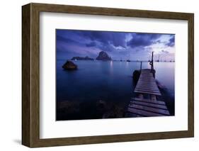 Evening Shot in Cala D'Hort with View to Isla De Es Vedra, Ibiza, Spain-Steve Simon-Framed Photographic Print