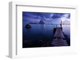 Evening Shot in Cala D'Hort with View to Isla De Es Vedra, Ibiza, Spain-Steve Simon-Framed Photographic Print