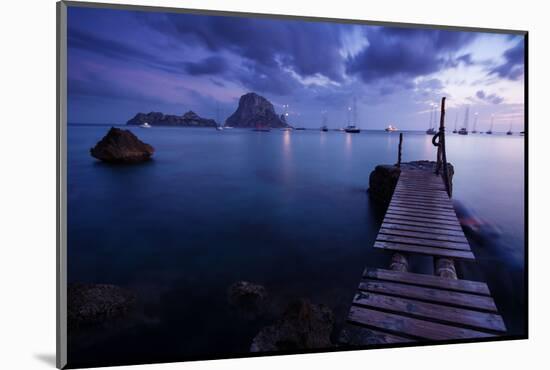 Evening Shot in Cala D'Hort with View to Isla De Es Vedra, Ibiza, Spain-Steve Simon-Mounted Photographic Print