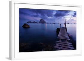 Evening Shot in Cala D'Hort with View to Isla De Es Vedra, Ibiza, Spain-Steve Simon-Framed Photographic Print