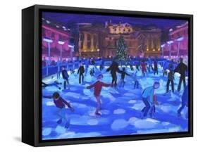 Evening skaters, Somerset House-Andrew Macara-Framed Stretched Canvas