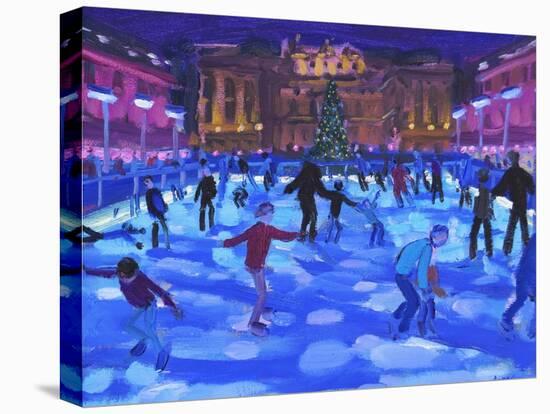 Evening skaters, Somerset House-Andrew Macara-Stretched Canvas