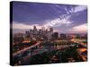 Evening Skyline Scene from St. Anthony Main, Minneapolis, Minnesota-Walter Bibikow-Stretched Canvas