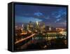 Evening Skyline Scene from St. Anthony Main, Minneapolis, Minnesota-Walter Bibikow-Framed Stretched Canvas