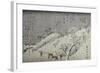 Evening Snow at Asuka Hill-Ando Hiroshige-Framed Giclee Print