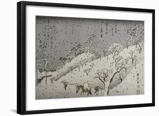 Evening Snow at Asuka Hill-Ando Hiroshige-Framed Giclee Print