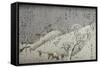 Evening Snow at Asuka Hill-Ando Hiroshige-Framed Stretched Canvas
