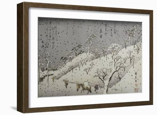 Evening Snow at Asuka Hill-Ando Hiroshige-Framed Giclee Print