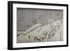 Evening Snow at Asuka Hill-Ando Hiroshige-Framed Giclee Print