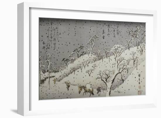 Evening Snow at Asuka Hill-Ando Hiroshige-Framed Giclee Print