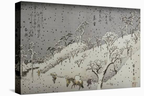 Evening Snow at Asuka Hill-Ando Hiroshige-Stretched Canvas