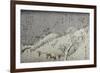 Evening Snow at Asuka Hill-Ando Hiroshige-Framed Giclee Print