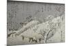 Evening Snow at Asuka Hill-Ando Hiroshige-Mounted Giclee Print