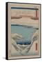 Evening Snow at Hira (Hira No Bosetsu)-Ando Hiroshige-Framed Stretched Canvas