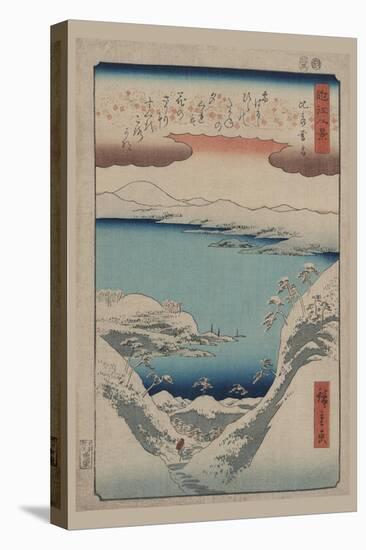 Evening Snow at Hira (Hira No Bosetsu)-Ando Hiroshige-Stretched Canvas