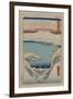 Evening Snow at Hira (Hira No Bosetsu)-Ando Hiroshige-Framed Art Print