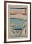 Evening Snow at Hira (Hira No Bosetsu)-Ando Hiroshige-Framed Art Print