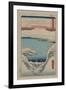 Evening Snow at Hira (Hira No Bosetsu)-Ando Hiroshige-Framed Art Print