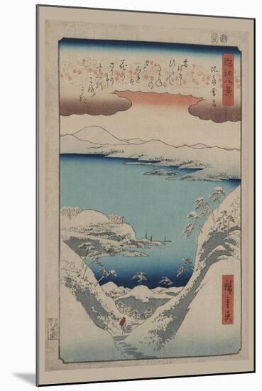 Evening Snow at Hira (Hira No Bosetsu)-Ando Hiroshige-Mounted Art Print