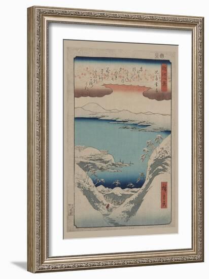 Evening Snow at Hira (Hira No Bosetsu)-Ando Hiroshige-Framed Art Print