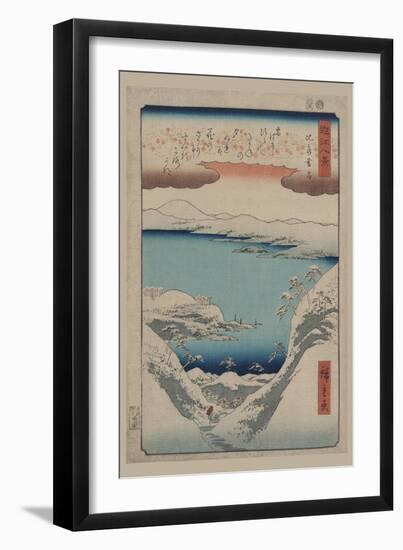 Evening Snow at Hira (Hira No Bosetsu)-Ando Hiroshige-Framed Art Print