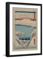 Evening Snow at Hira (Hira No Bosetsu)-Ando Hiroshige-Framed Art Print