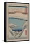 Evening Snow at Hira (Hira No Bosetsu)-Ando Hiroshige-Framed Stretched Canvas