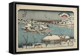 Evening Snow at Shinobugaoka, 1843-1847-Keisai Eisen-Framed Stretched Canvas