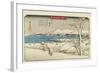 Evening Snow at Uchikawa, 1835-1836-Utagawa Hiroshige-Framed Giclee Print