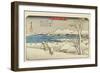 Evening Snow at Uchikawa, 1835-1836-Utagawa Hiroshige-Framed Giclee Print