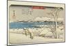 Evening Snow at Uchikawa, 1835-1836-Utagawa Hiroshige-Mounted Giclee Print