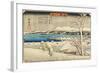 Evening Snow at Uchikawa, C. 1835-1836-Utagawa Hiroshige-Framed Giclee Print