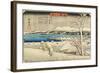 Evening Snow at Uchikawa, C. 1835-1836-Utagawa Hiroshige-Framed Giclee Print