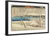 Evening Snow at Uchikawa, C. 1835-1836-Utagawa Hiroshige-Framed Giclee Print