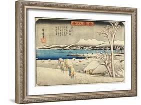 Evening Snow at Uchikawa, C. 1835-1836-Utagawa Hiroshige-Framed Giclee Print