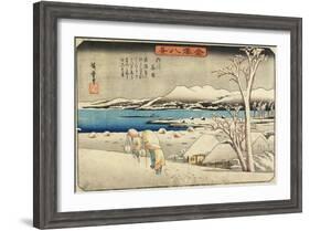 Evening Snow at Uchikawa, C. 1835-1836-Utagawa Hiroshige-Framed Giclee Print