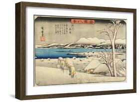 Evening Snow at Uchikawa, C. 1835-1836-Utagawa Hiroshige-Framed Giclee Print