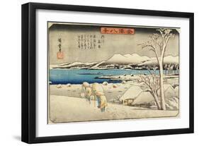 Evening Snow at Uchikawa, C. 1835-1836-Utagawa Hiroshige-Framed Giclee Print