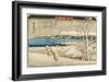 Evening Snow at Uchikawa, C. 1835-1836-Utagawa Hiroshige-Framed Giclee Print