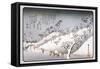 Evening Snow in Asakusa-Ando Hiroshige-Framed Stretched Canvas