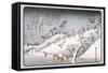 Evening Snow in Asakusa-Ando Hiroshige-Framed Stretched Canvas