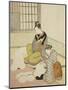 Evening Snow on a Floss Shaper , from the series Eight Views of the Parlor , c.1766-Suzuki Harunobu-Mounted Premium Giclee Print