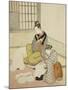 Evening Snow on a Floss Shaper , from the series Eight Views of the Parlor , c.1766-Suzuki Harunobu-Mounted Giclee Print
