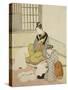 Evening Snow on a Floss Shaper , from the series Eight Views of the Parlor , c.1766-Suzuki Harunobu-Stretched Canvas