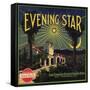 Evening Star Brand - San Fernando, California - Citrus Crate Label-Lantern Press-Framed Stretched Canvas