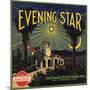 Evening Star Brand - San Fernando, California - Citrus Crate Label-Lantern Press-Mounted Art Print