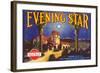 Evening Star Lemon Label-null-Framed Art Print